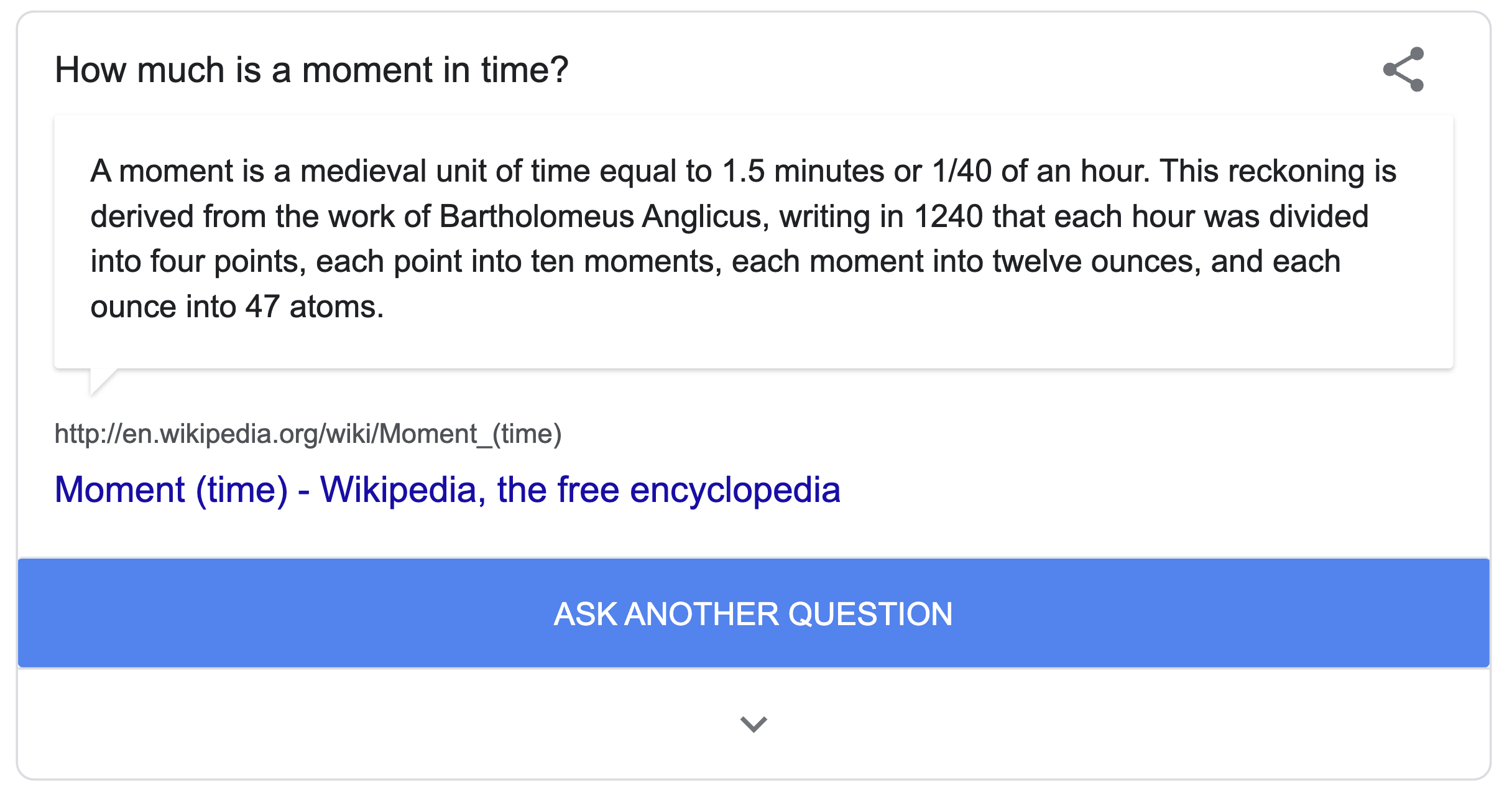 i'm feeling curious: How much is a moment in time?
