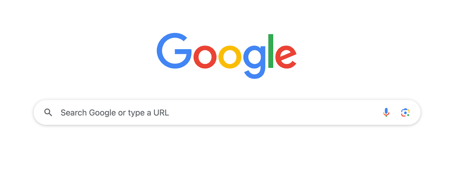 Google Interface with "Search Google or type a URL" in the search bar